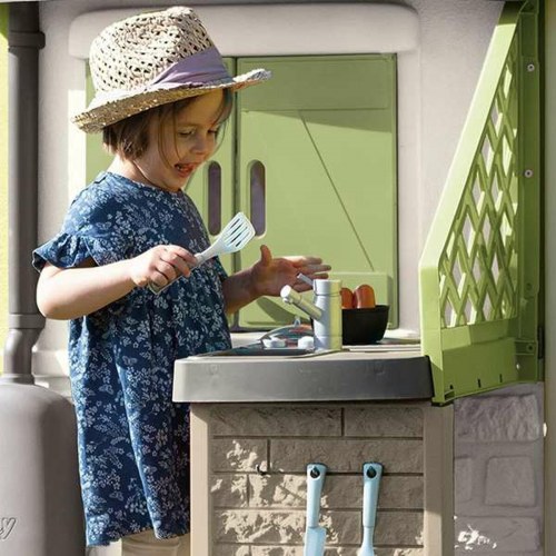 Smoby Summer Kitchen - legetøjskøkken til udendørs/indendørs leg (17 dele)