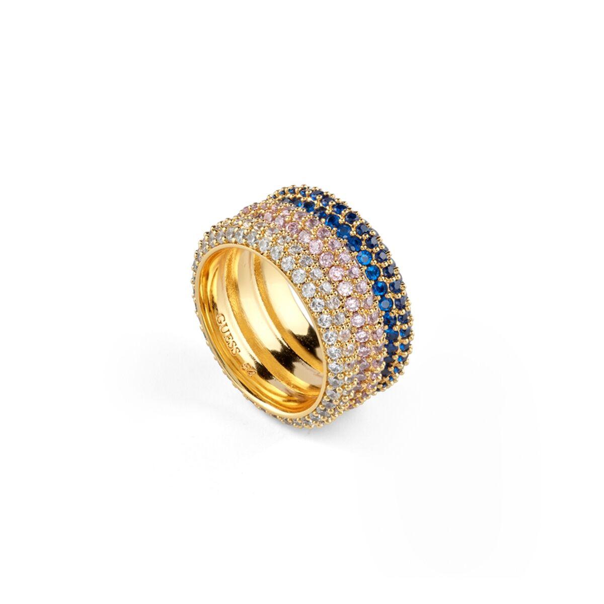 Guess ring til kvinder - gylden/blÃ¥, str. 14 (JUBR05140JWYGBL54) billede