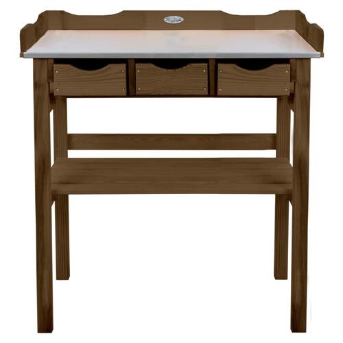Esschert Design plantebord med skuffer brun
