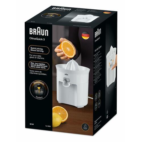 Braun CJ3050 elektrisk citruspresser 60 W - hvid