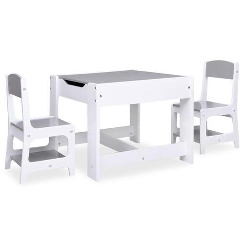 Børnebord med 2 stole MDF hvid