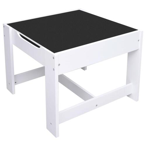 Børnebord med 2 stole MDF hvid