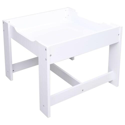 Børnebord med 2 stole MDF hvid