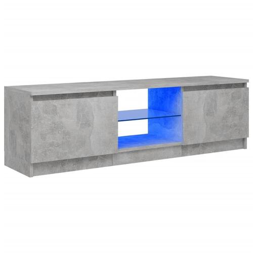 Tv-skab med LED-lys 120x30x35,5 cm betongrå