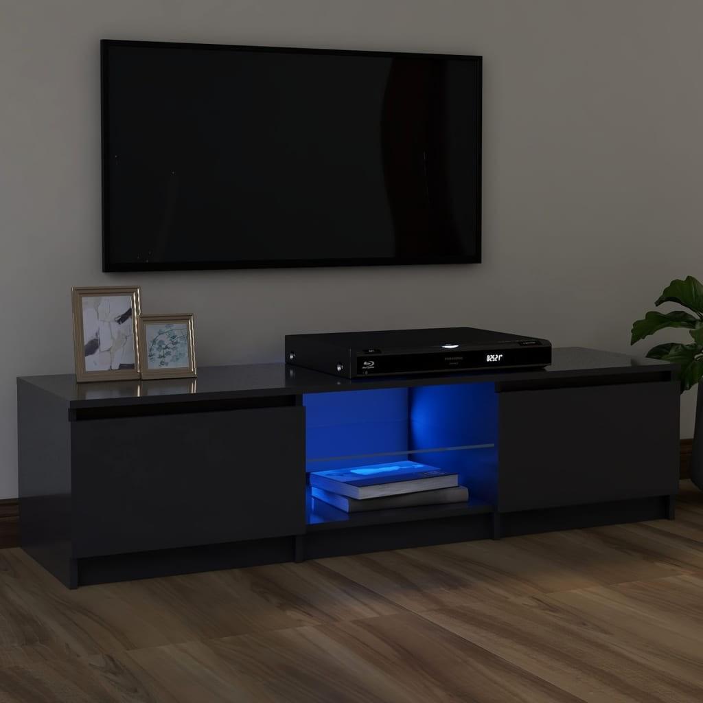 Tv-skab med LED-lys 120x30x35,5 cm grå