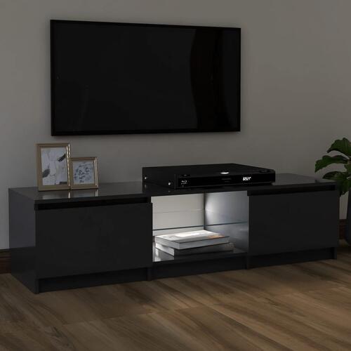 Tv-skab med LED-lys 120x30x35,5 cm grå