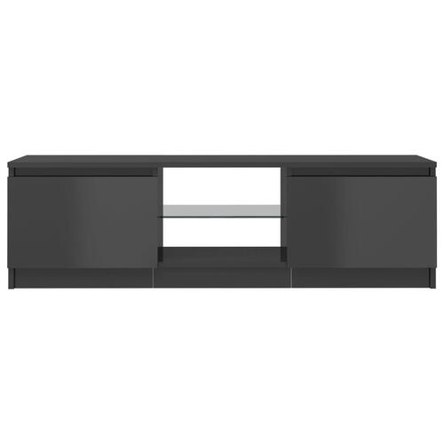 Tv-skab med LED-lys 120x30x35,5 cm grå højglans