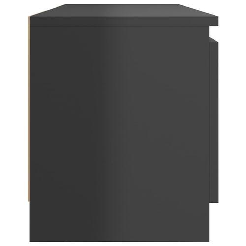 Tv-skab med LED-lys 120x30x35,5 cm grå højglans