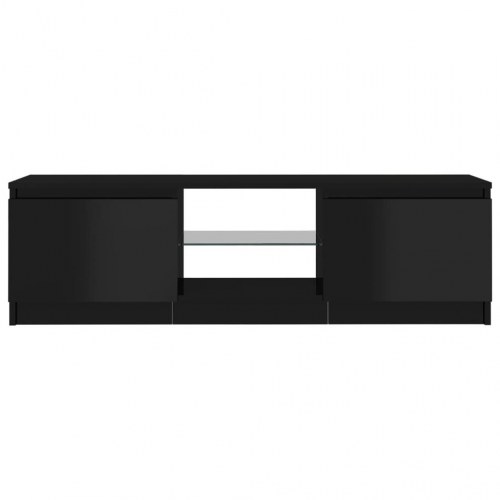 Tv-skab med LED-lys 120x30x36 cm sort højglans