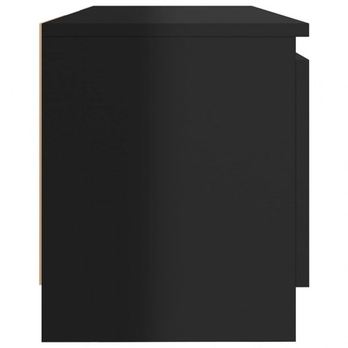 Tv-skab med LED-lys 120x30x36 cm sort højglans