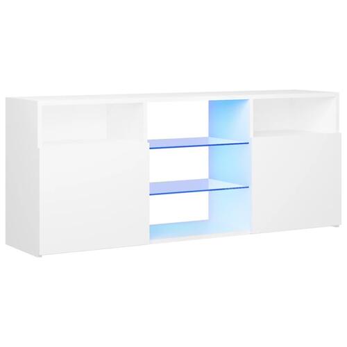 Tv-skab med LED-lys 120x30x50 cm hvid
