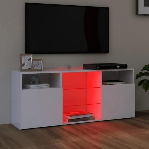 Tv-skab med LED-lys 120x30x50 cm hvid