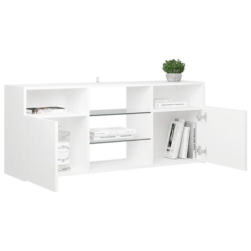 Tv-skab med LED-lys 120x30x50 cm hvid