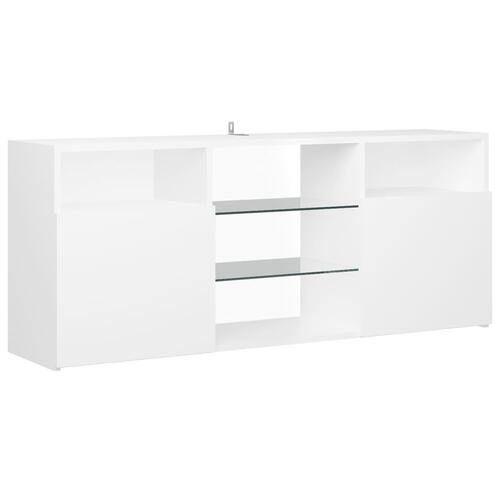 Tv-skab med LED-lys 120x30x50 cm hvid