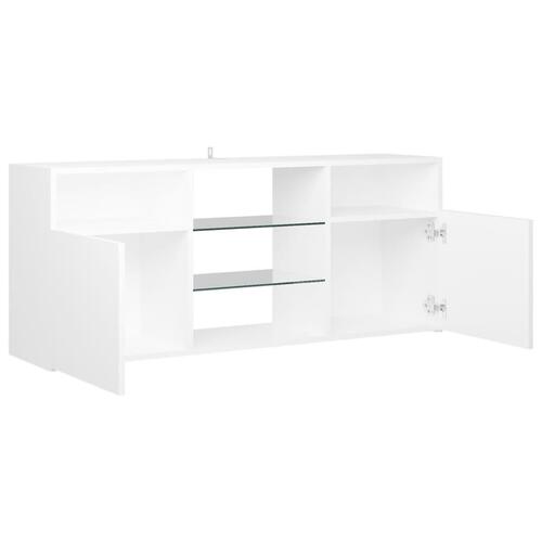Tv-skab med LED-lys 120x30x50 cm hvid