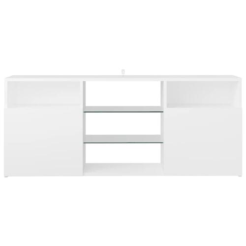 Tv-skab med LED-lys 120x30x50 cm hvid