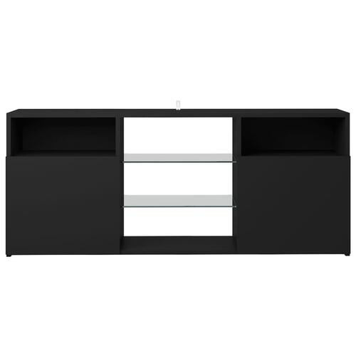 Tv-bord med LED-lys 120x30x50 cm sort