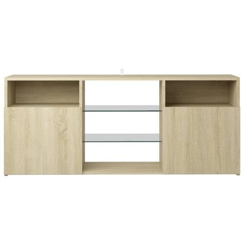 Tv-bord med LED-lys 120x30x50 cm sonoma-eg