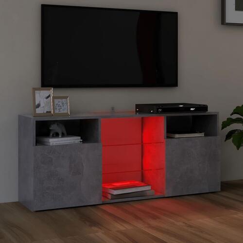 Tv-bord med LED-lys 120x30x50 cm betongrå