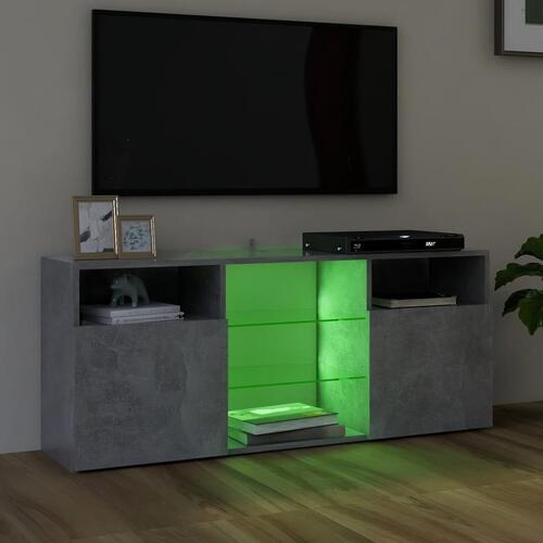 Tv-bord med LED-lys 120x30x50 cm betongrå