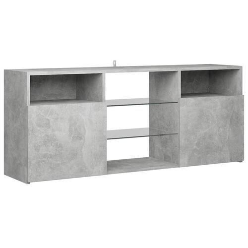 Tv-bord med LED-lys 120x30x50 cm betongrå