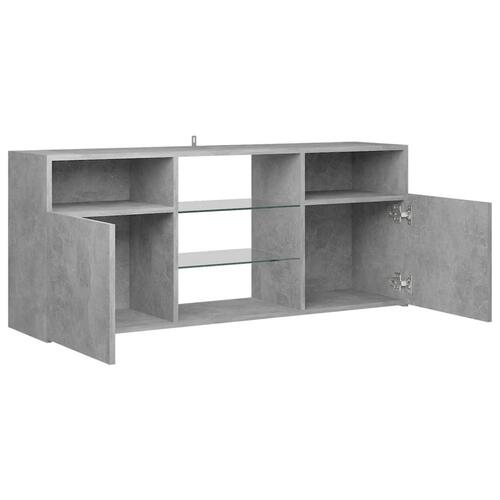 Tv-bord med LED-lys 120x30x50 cm betongrå
