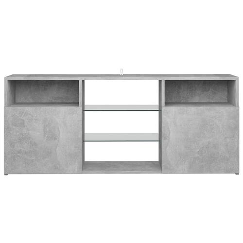 Tv-bord med LED-lys 120x30x50 cm betongrå