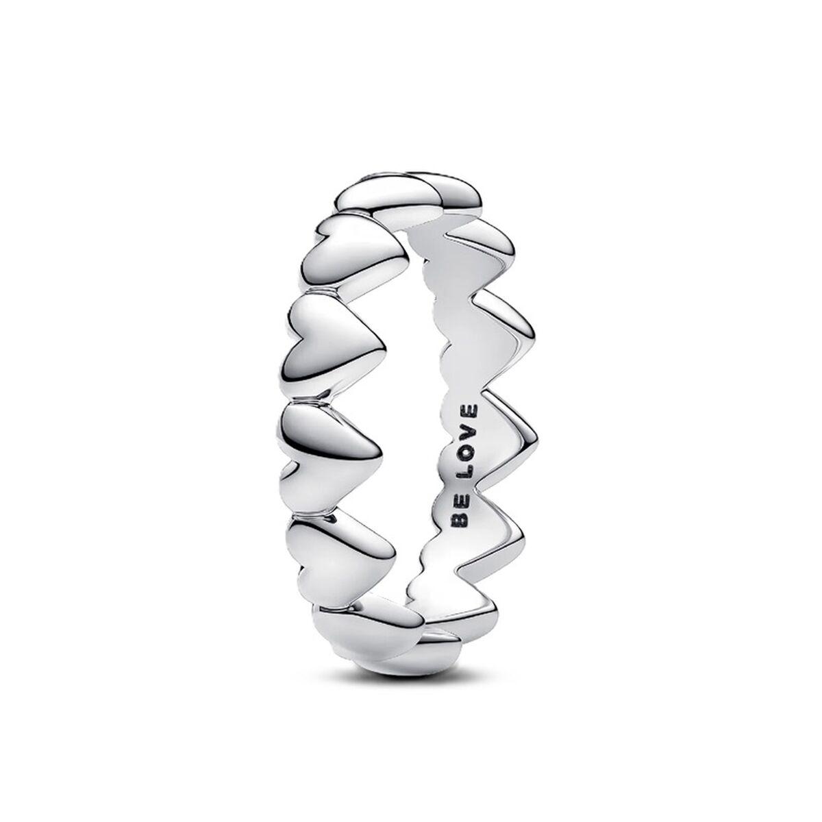 Pandora ring i sterling sølv - hjerter, sølvfarvet, str. 20 billede