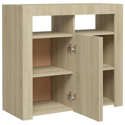 Skænk med LED-lys 80x35x75 cm sonoma-eg