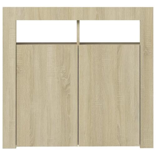 Skænk med LED-lys 80x35x75 cm sonoma-eg