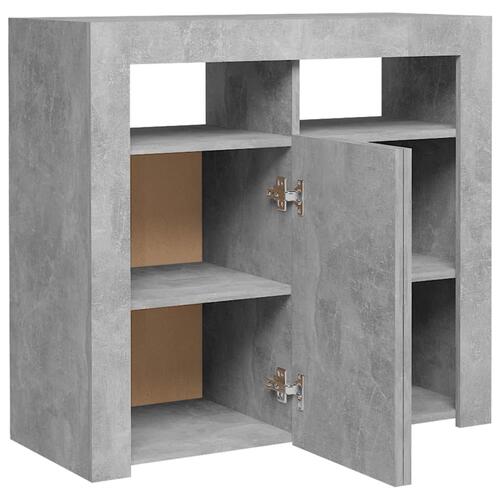 Skænk med LED-lys 80x35x75 cm betongrå