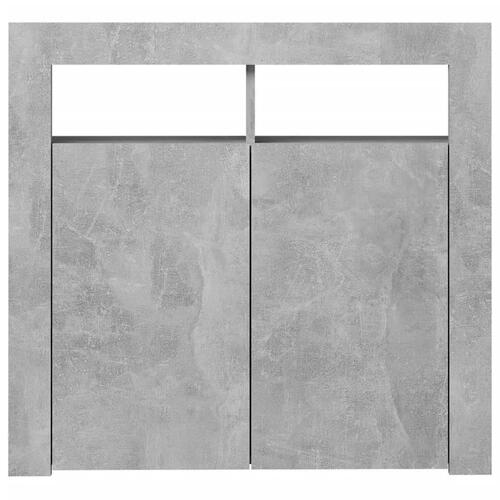 Skænk med LED-lys 80x35x75 cm betongrå