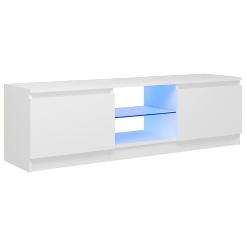 Tv-skab med LED-lys 120x30x35,5 cm hvid
