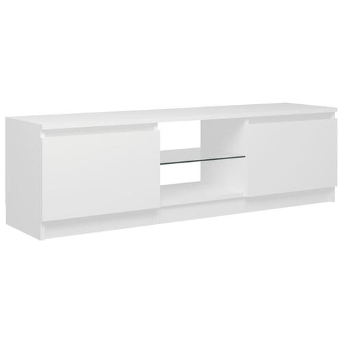 Tv-skab med LED-lys 120x30x35,5 cm hvid