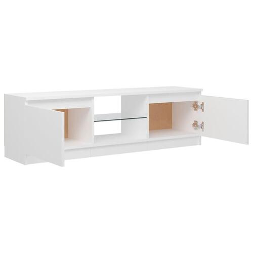Tv-skab med LED-lys 120x30x35,5 cm hvid