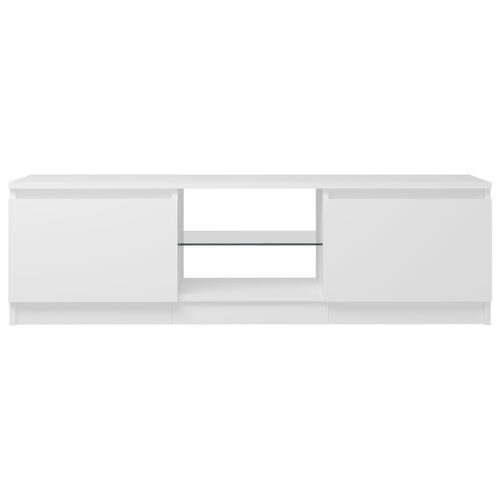 Tv-skab med LED-lys 120x30x35,5 cm hvid
