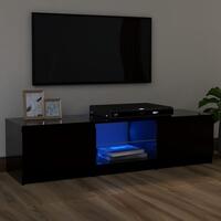 Tv-skab med LED-lys 120x30x35,5 cm sort