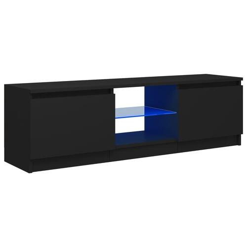 Tv-skab med LED-lys 120x30x35,5 cm sort