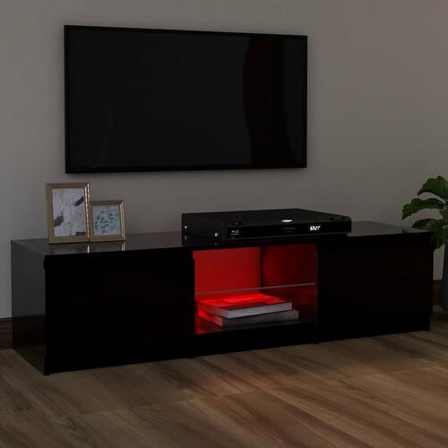 Tv-skab med LED-lys 120x30x35,5 cm sort