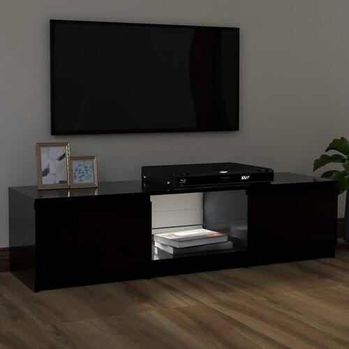 Tv-skab med LED-lys 120x30x35,5 cm sort