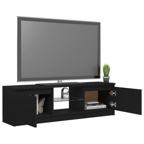 Tv-skab med LED-lys 120x30x35,5 cm sort