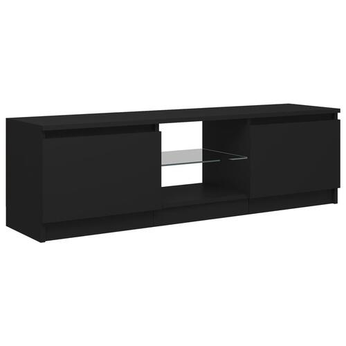 Tv-skab med LED-lys 120x30x35,5 cm sort