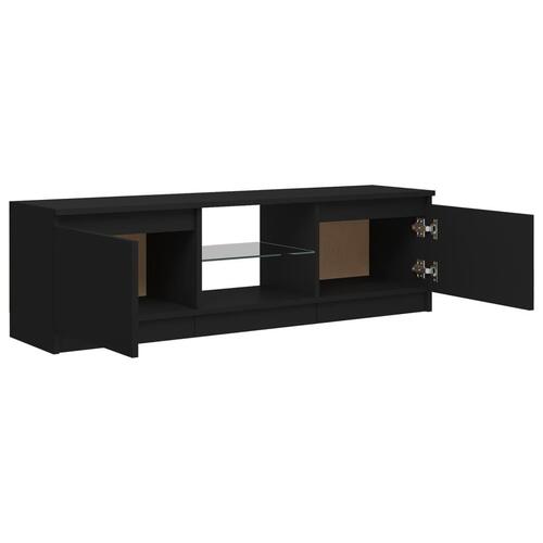 Tv-skab med LED-lys 120x30x35,5 cm sort