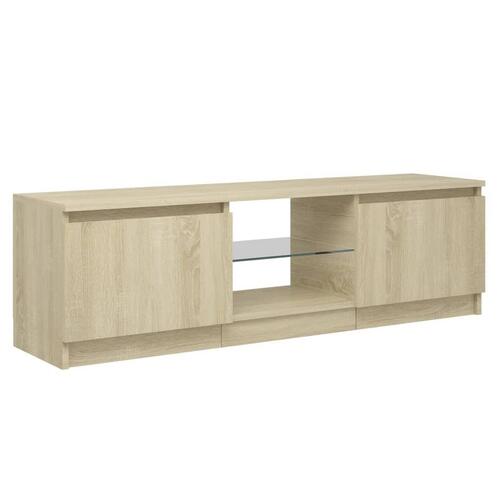 Tv-bord med LED-lys 120x30x35,5 cm sonoma-eg