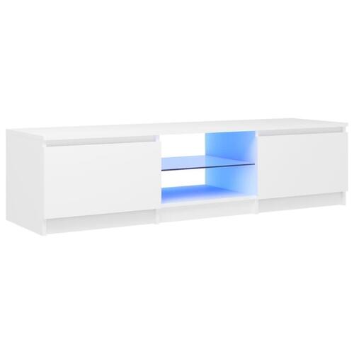 Tv-skab med LED-lys 140x40x35,5 cm hvid