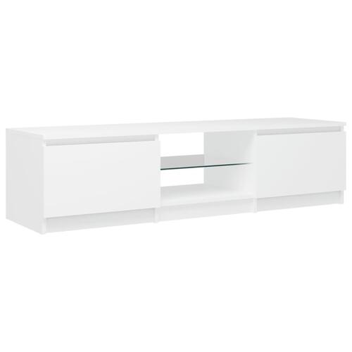 Tv-skab med LED-lys 140x40x35,5 cm hvid