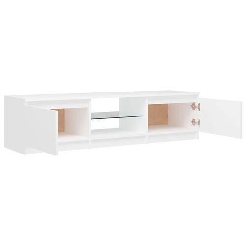 Tv-skab med LED-lys 140x40x35,5 cm hvid