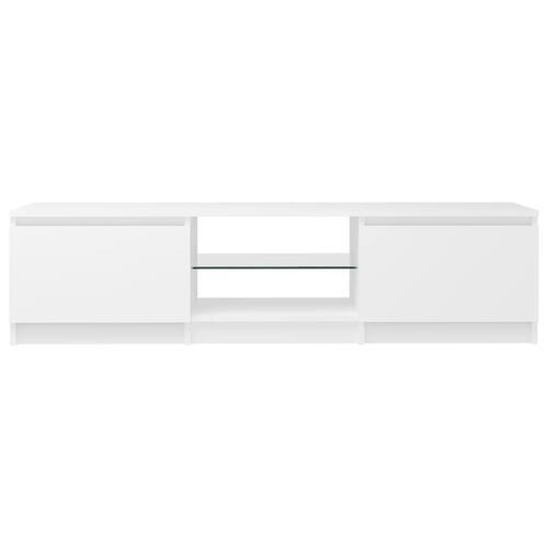 Tv-skab med LED-lys 140x40x35,5 cm hvid