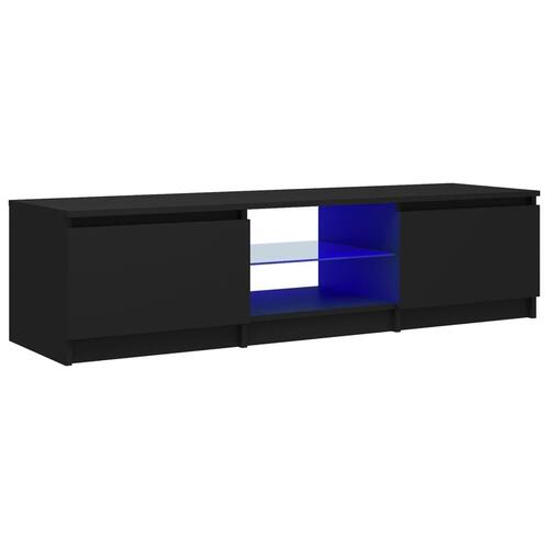 Tv-bord med LED-lys 140x40x35,5 cm sort