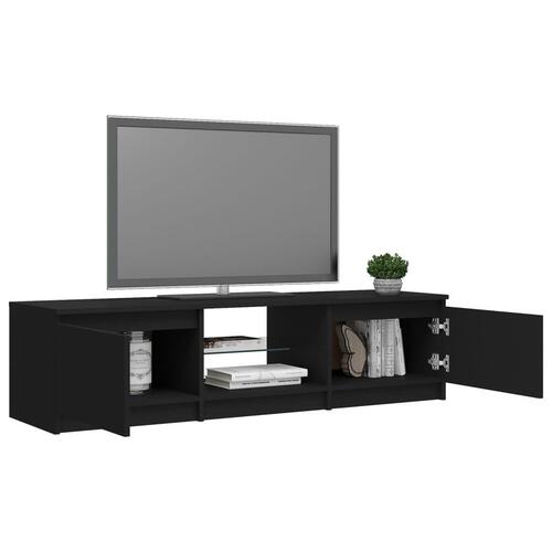 Tv-bord med LED-lys 140x40x35,5 cm sort